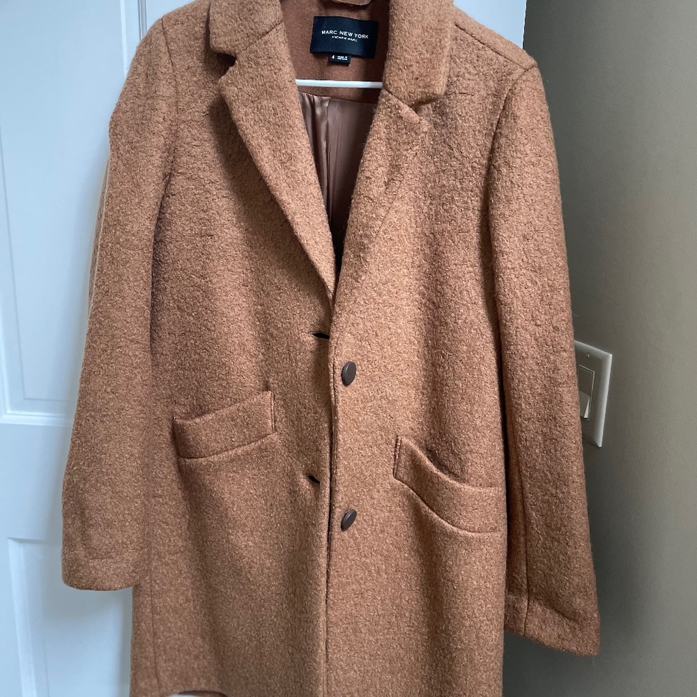 Andrew Marc Lined Camel Colored Coat